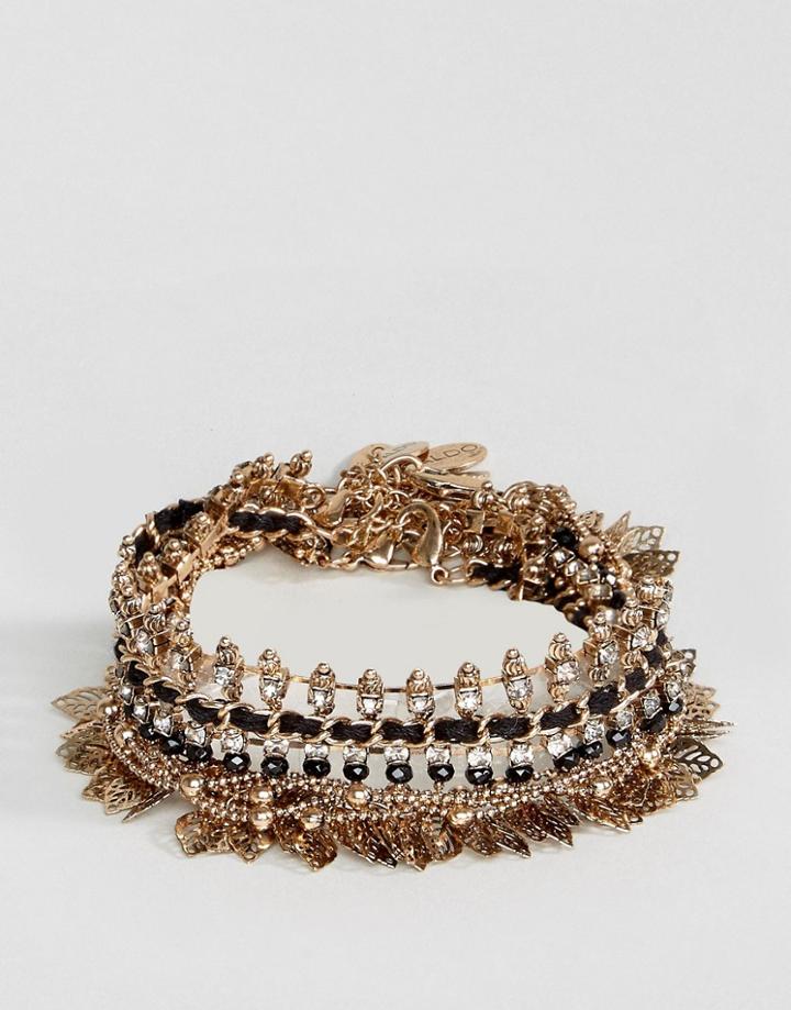 Aldo Gold Leaf Statement Bracelets - Gold