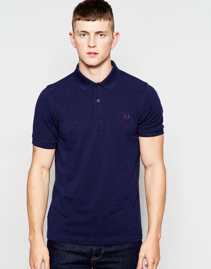Fred Perry Polo Shirt In Slim Fit Dark Carbon - Dark Carbon