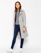 Asos Trench With Zip Detail - Gray