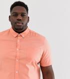 Asos Design Plus Casual Regular Fit Oxford Shirt In Coral-pink