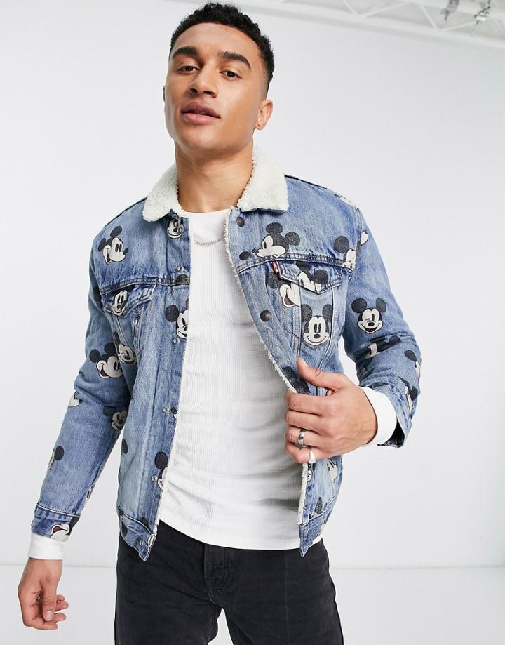 Levi's Mickey Mouse Sherpa Trucker Jacket-blue