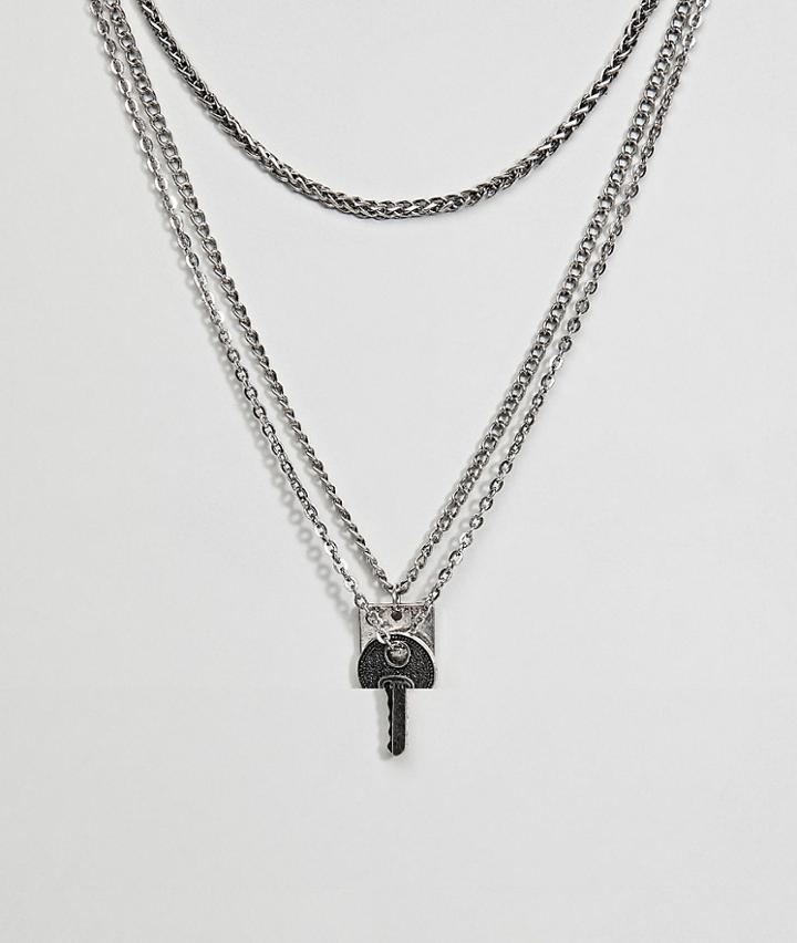 Stradivarius Necklace 3 Pack In Silver - Silver
