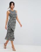 Warehouse Monochrome Lace Dress - Multi