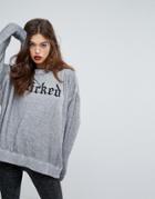 Wildfox Halloween Gothic Wicked Sweatshirt - Gray