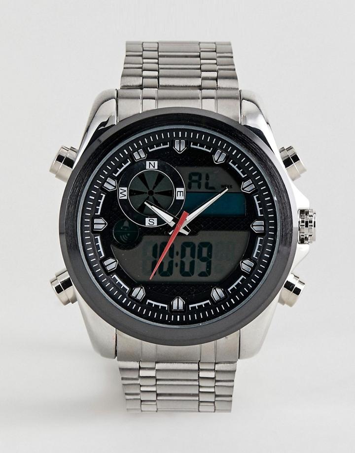 Bershka Watch In Silver - Silver