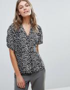 Selected Celiva Printed Silk Blouse - Black