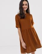 Asos Design Jersey Knit Mini Smock Dress - Orange