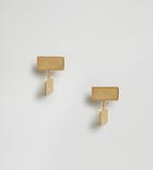 Asos Gold Plated Brushed Rectangle Drop Earrings - Gold