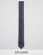 Reclaimed Vintage Inspired Paisley Tie In Navy - Navy