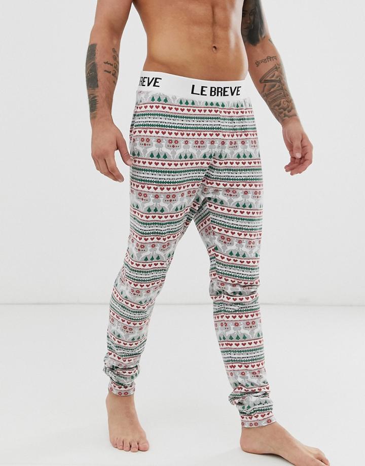 Le Breve Holidays Print Lounge Sweatpants