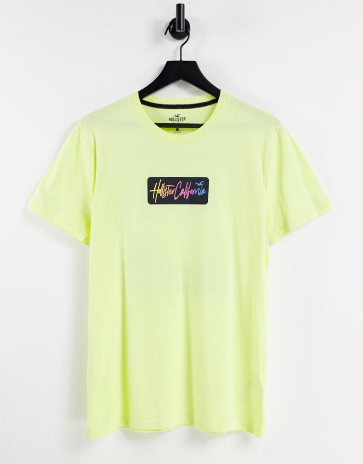 Hollister Summer Fade Back Print T-shirt In Yellow