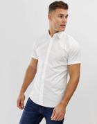 Jack & Jones Slim Short Sleeve In White - White