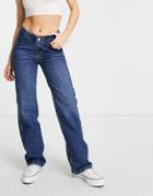 Pull & Bear Cross Front Jean In Blue