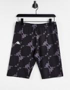 Kappa Repeat Logo Legging Shorts In Black