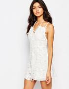 Foxiedox Clover Mini Dress With Lace Daisy Detail - White