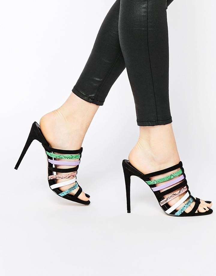 Asos Havana Wide Fit Caged Mules - Multi Colour Mix