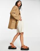 Mango Oversized Blazer In Coffee-brown