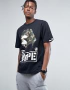 Aape By A Bathing Ape T-shirt With Large Camo Print Logo - Black