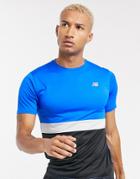 New Balance Running Accelerate T-shirt In Color Block Blue-blues