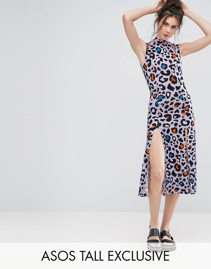 Asos Tall Animal Print Dress - Multi