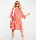 Blume Studio Maternity Smock Mini Dress In Red Print