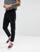 Asos Tapered Jeans In Recycled Cotton - Black