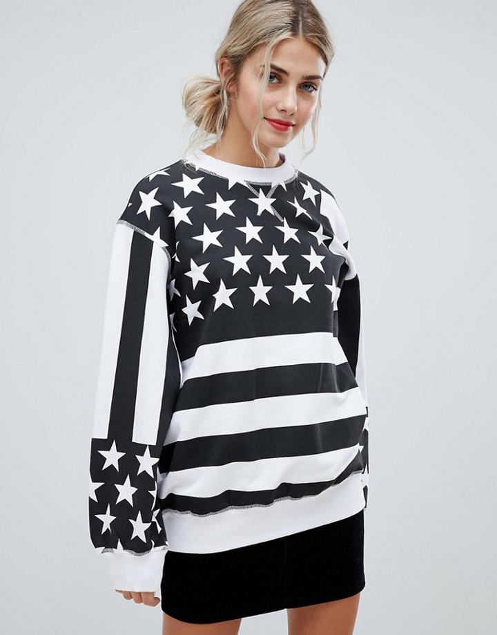 Love Moschino Americana Print Sweater - White