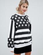 Love Moschino Americana Print Sweater - White