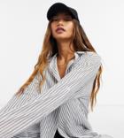 Iisla & Bird Exclusive Striped Shirt In Black And White Stripe-multi