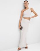 Asos Premium Clean Maxi Skirt Co-ord - Silver