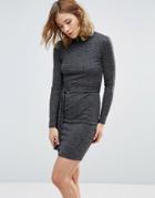 First & I Knitted Belted Dress - Black