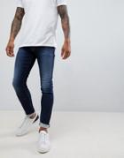 Armani Exchange J14 Skinny Fit 5 Pocket Stretch Jeans In Mid Wash - Blue