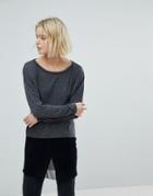 Wal G Knit Top With Mesh Trim - Black