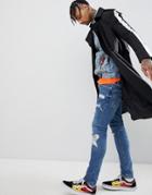 Sixth June Trench In Black With Side Stripe - Black