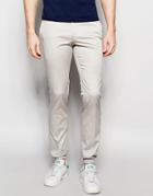 Noak Cotton Pants In Super Skinny Fit With Cuffed Hem - Off White