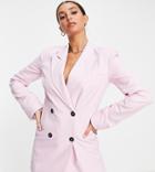 Asos Design Tall Suit Blazer With Nipped Waist-pink