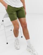 D-struct Turn Up Slim Chino Shorts - Green