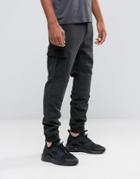 Black Kaviar Biker Cargo Pants In Wool With Elasticated Cuffs - Gray