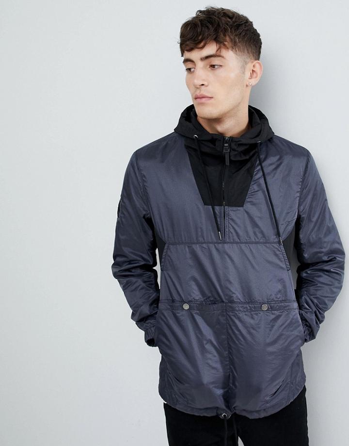 Pretty Green Overhead Windbreaker In Black - Black