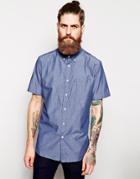 Element Shirt In Chambray Short Sleeves - Dark Denim