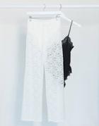 Asos Design Jersey Lace Suit Pants-white