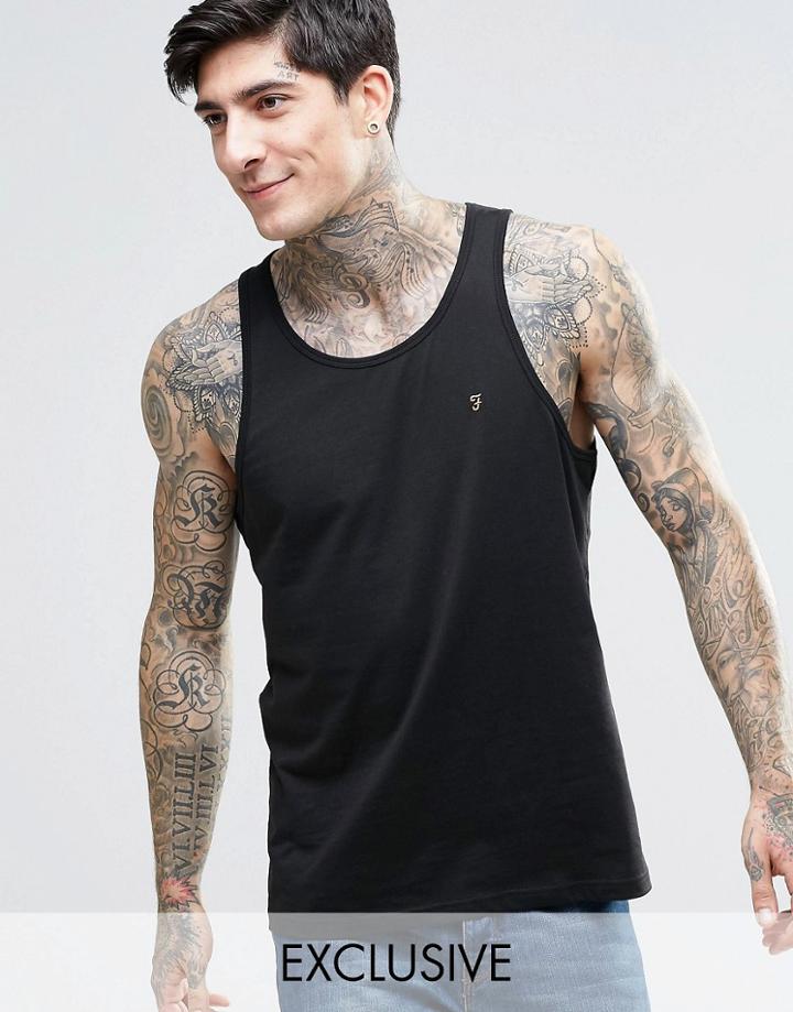 Farah Tank With F Logo Exclusive In Black - Black