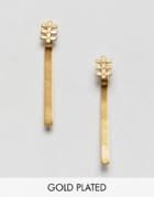 Pilgrim Gold Plated Drop Bar Earrings - Gold