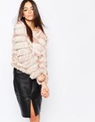 Goldie Falling Down Allover Fringe Sweater - Nude