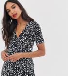 New Look Maternity Top In Black Spot Pattern