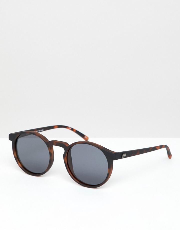 Le Specs Teen Spirit Deux Round Sunglasses In Tort - Brown