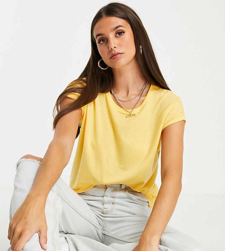 Vero Moda Tall T-shirt With V Neck In Yellow