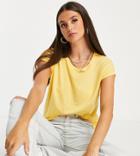 Vero Moda Tall T-shirt With V Neck In Yellow