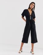 Neon Rose Jumpsuit In Broderie - Black