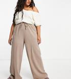 Asos Design Curve Natural Dye Straight Leg Sweatpants In Mushroom-grey